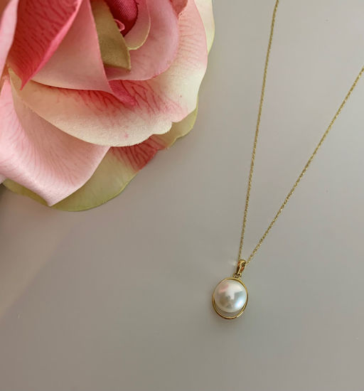 Image sur Pendentif en or jaune avec perle d'eau douce