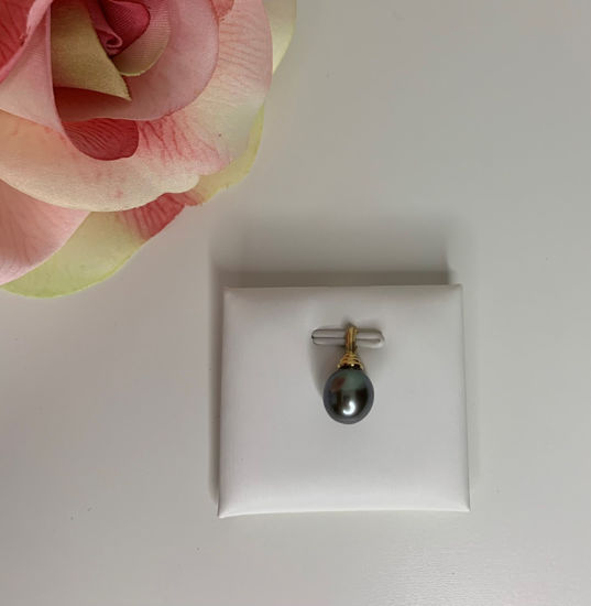 Image sur Pendentif en or jaune avec perle noire de Tahiti