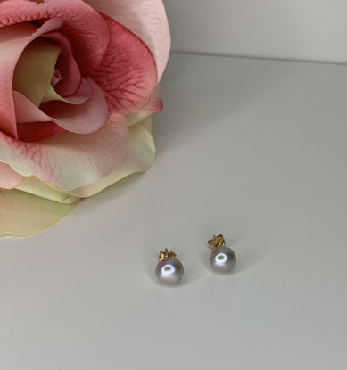 Image de Boucles d'oreilles perles d'eau douce teintes et or jaune