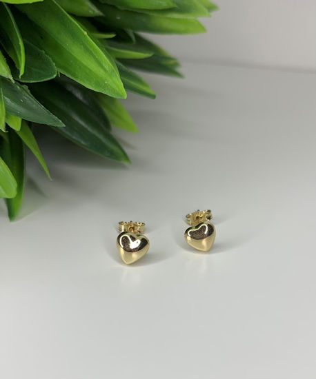 Image sur Boucles d'oreilles en or jaune cœurs