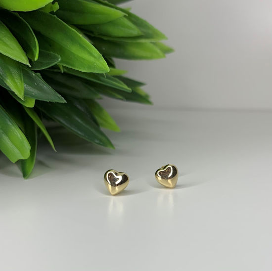 Image sur Boucles d'oreilles en or jaune cœurs