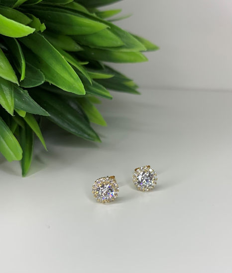 Image sur Boucles d'oreilles en or jaune avec zircons cubiques