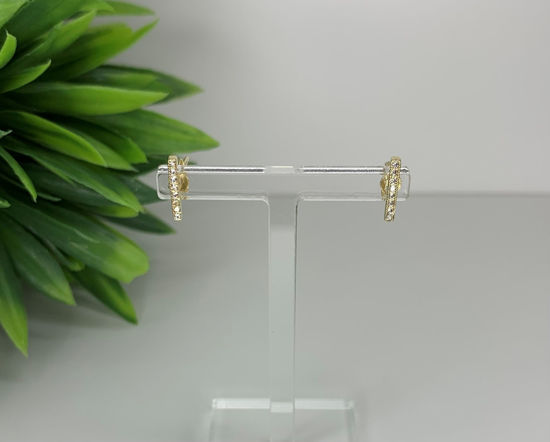 Image sur Boucles d'oreilles en or jaune avec zircons cubiques