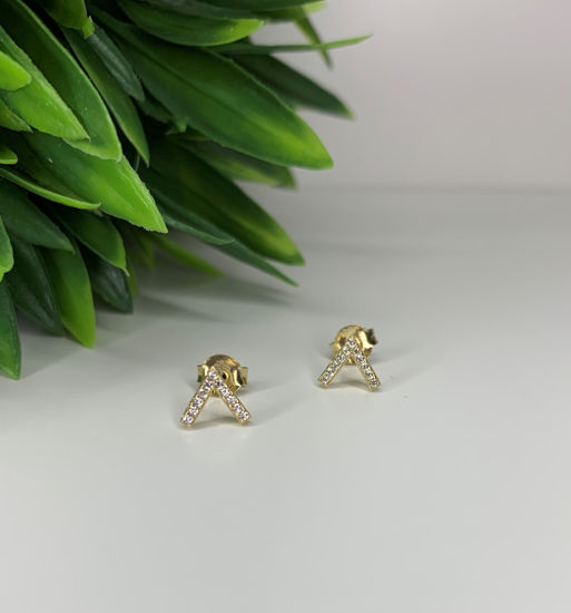 Image sur Boucles d'oreilles en or jaune avec zircons cubiques