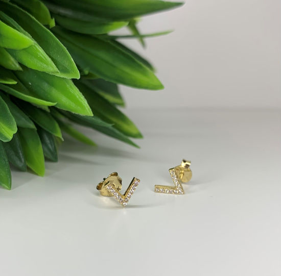 Image sur Boucles d'oreilles en or jaune avec zircons cubiques