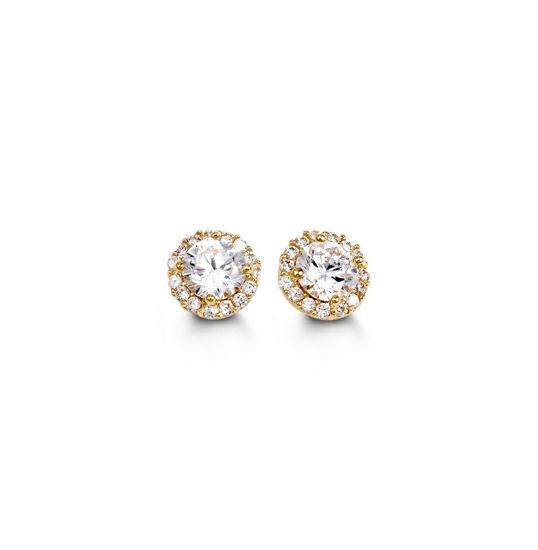 Image sur Boucles d'oreilles en or jaune avec zircons cubiques