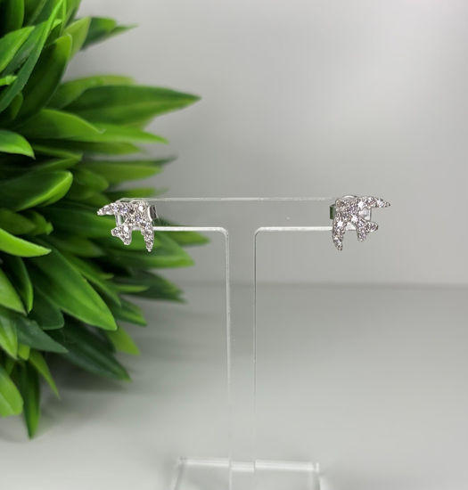 Image sur Boucles d'oreilles en or blanc avec zircons cubiques