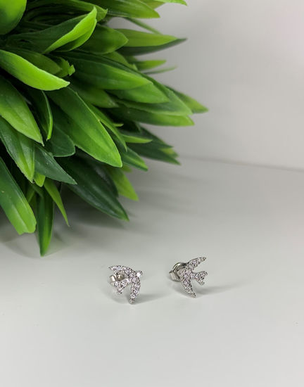 Image sur Boucles d'oreilles en or blanc avec zircons cubiques