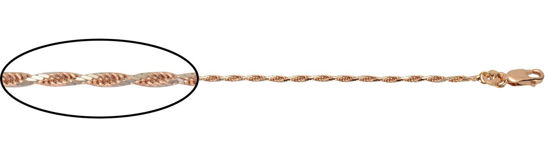 Image sur Chaîne Torsade 18" en or rose et blanc