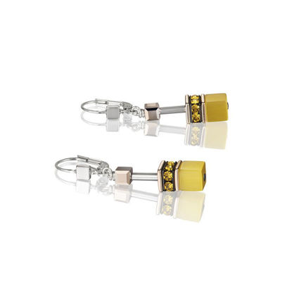 Image de Boucles d'oreilles jaune en argent 925 de la Collection Cœur de lion