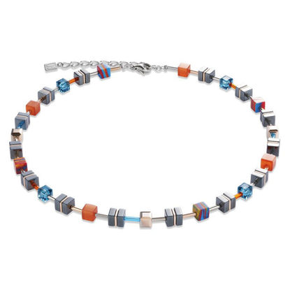 Image de Collier orange et bleu de la Collection Cœur de lion