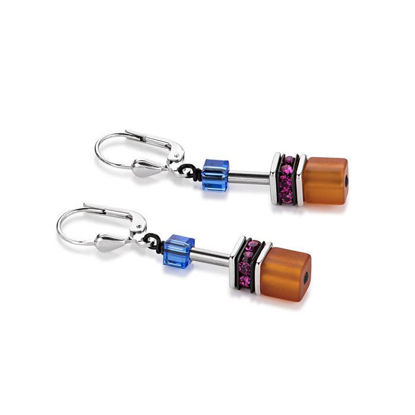 Image de Boucles d'oreilles oranges en argent 925 de la Collection Cœur de lion