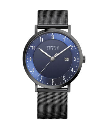 Image de Montre solaire noire et bleue de la Collection Bering