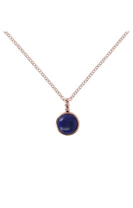 Image de Collier en bronze recouvert d'or rose avec Lapis-lazuli