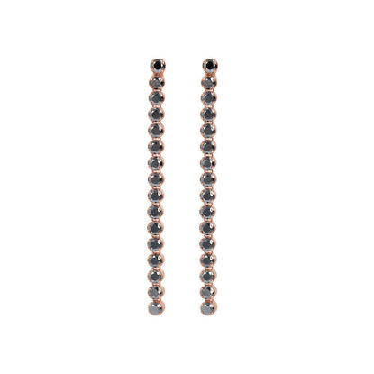 Image de Boucles d'oreilles en bronze recouvertes d'or rose avec Hématite