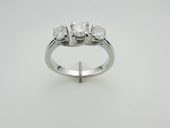 Image sur Bague trinité en or blanc 10KT avec diamants