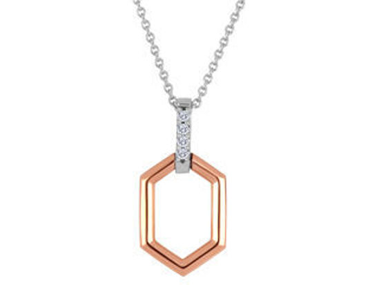 Image sur Collier en or blanc et rose avec diamants