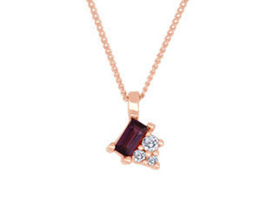 Image sur Collier en or rose avec améthyste et diamants