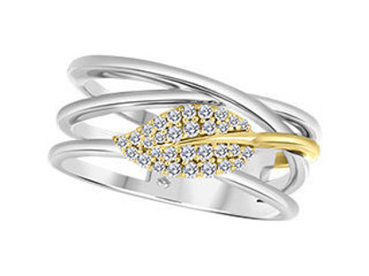 Image de Bague en or blanc et jaune avec diamants