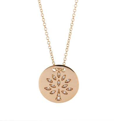 Image de Collier en or rose Arbre de Vie avec zircons cubiques