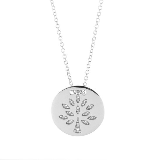 Image sur Collier en or blanc Arbre de Vie avec zircons cubiques