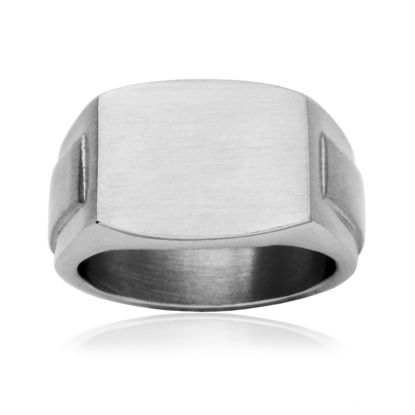 Image de Bague en acier inoxydable de style chevalière T4XG8001 de la Collection Steelx