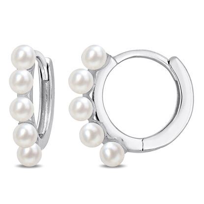 Image de Boucles d'oreilles perles d'eau douce et or blanc
