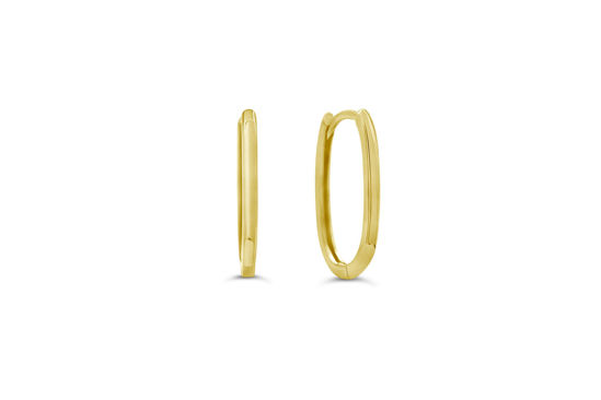 Image sur Boucles d'oreilles de forme ovale en or jaune 10KT