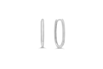 Image de Boucles d'oreilles de forme ovale en or blanc 10KT