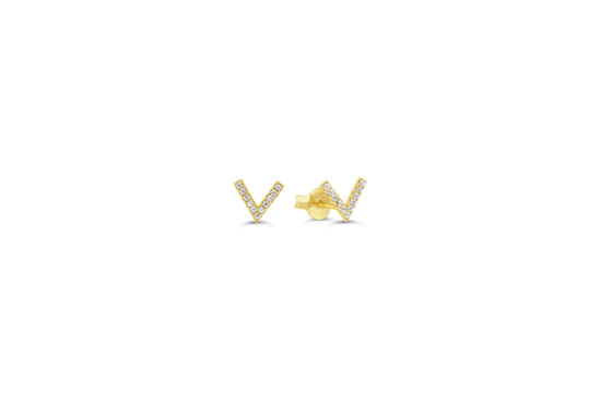 Image sur Boucles d'oreilles en or jaune avec zircons cubiques