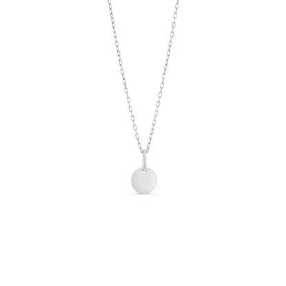 Image de Collier avec petit médaillon en or blanc 10KT