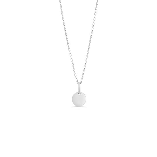 Image sur Collier avec petit médaillon en or blanc 10KT