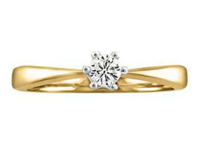 Image de Bague en or jaune et blanc 10KT avec diamant canadien