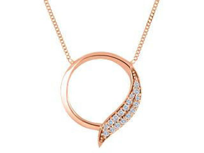 Image de Collier en or rose avec diamants