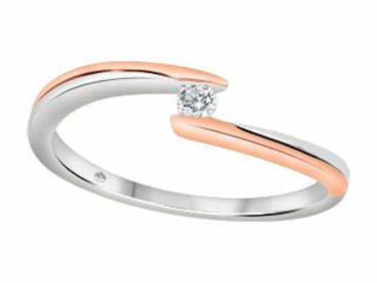Image sur Bague en or blanc et rose 10KT avec diamant canadien