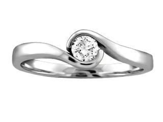 Image sur Bague en or blanc 10KT avec un diamant naturel