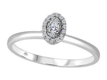 Image de Bague en or blanc 10KT avec diamants