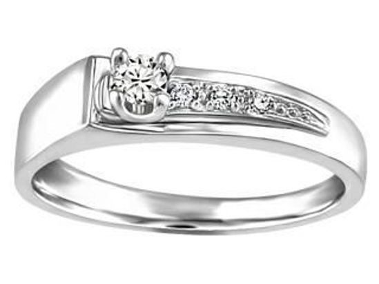 Image sur Bague en or blanc 10KT avec diamants