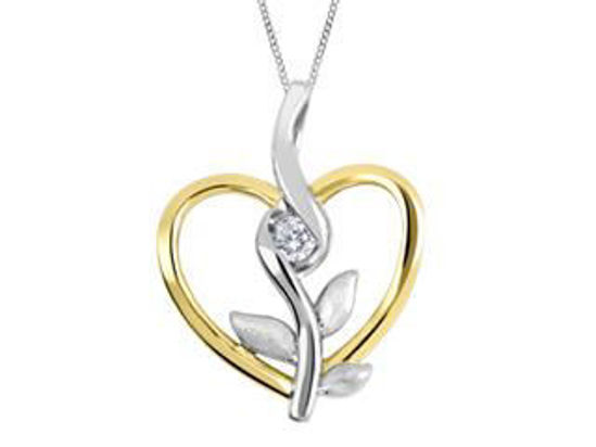 Image sur Collier en or jaune et blanc 10KT avec un diamant canadien