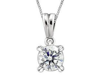 Image de Collier en or blanc 14KT avec diamant canadien