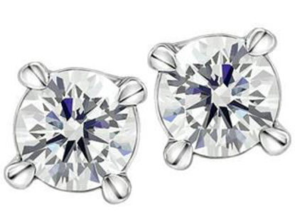 Image de Boucles d'oreille en or blanc 14KT avec diamants canadiens