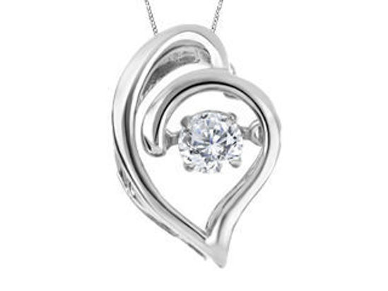 Image sur Collier en or blanc 10KT avec diamant canadien dansant