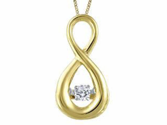 Image sur Collier en or jaune 10KT avec diamant canadien dansant