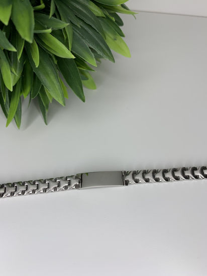 Image sur Bracelet semi-rigide avec plaque en acier inoxydable 7 1/4" - BID508