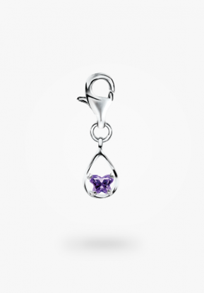 Image de Breloque en argent 925 du mois de février de la Collection Bfly