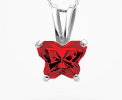 Image de Collier en argent 925 avec pierre du mois de janvier Collection Bfly