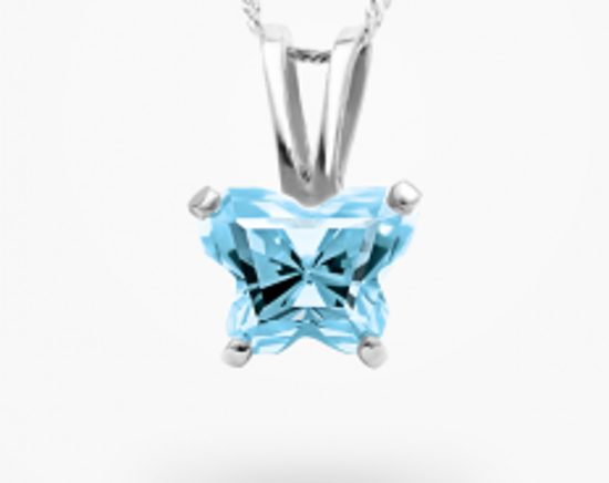 Image sur Collier en argent 925 avec pierre du mois de mars Collection Bfly