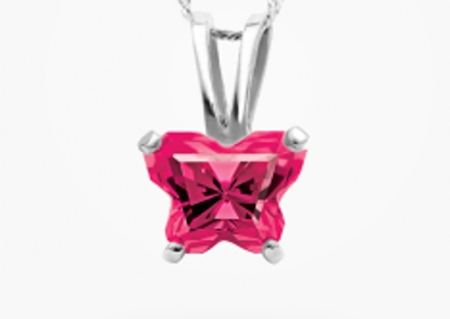Image de Collier en argent 925 avec pierre du mois de juillet Collection Bfly