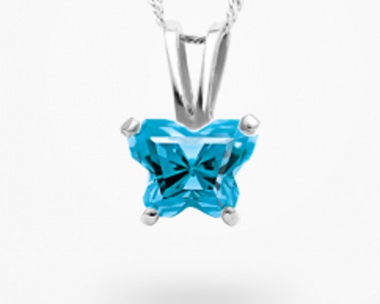 Image sur Collier en argent 925 avec pierre du mois de décembre Collection Bfly