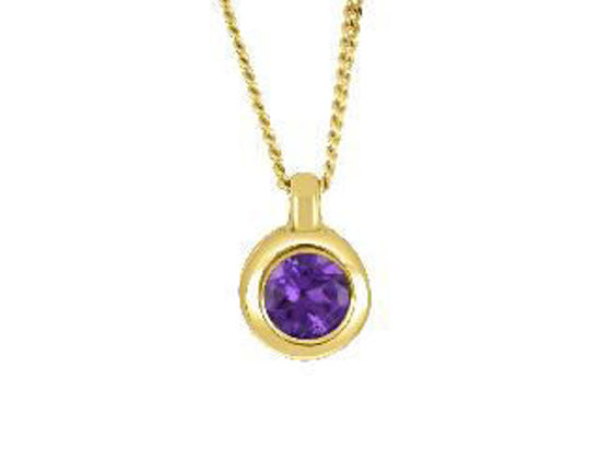 Image sur Collier en or jaune 10KT avec une améthyste véritable
